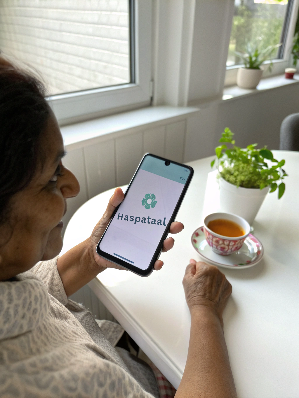 Patient receiving follow-up care through Dentulu app